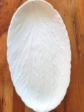 Williams-Sonoma Large White Leaf Made in Italy Glazed Serving Platter VTG